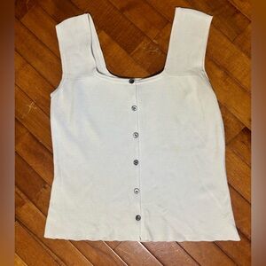 Joseph A Cream Button-Up Tank Top